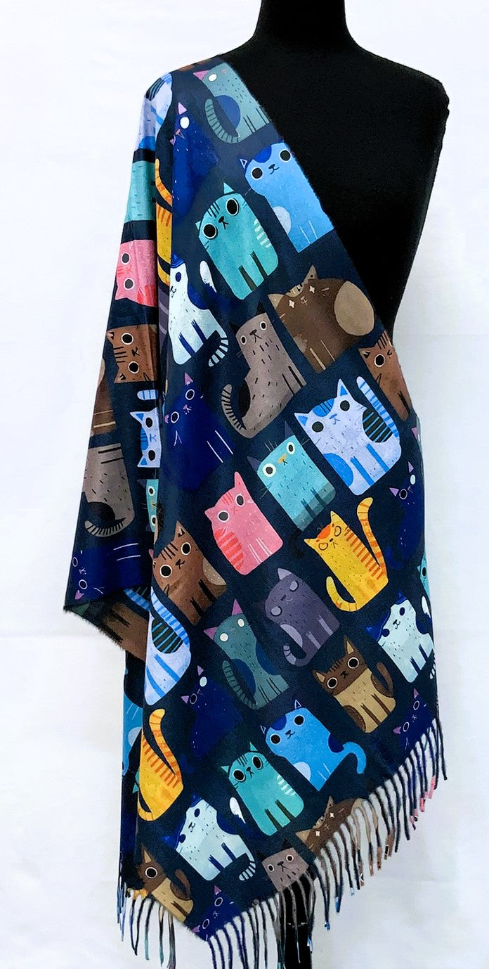SD2612-1-Shawl Cat - Navy