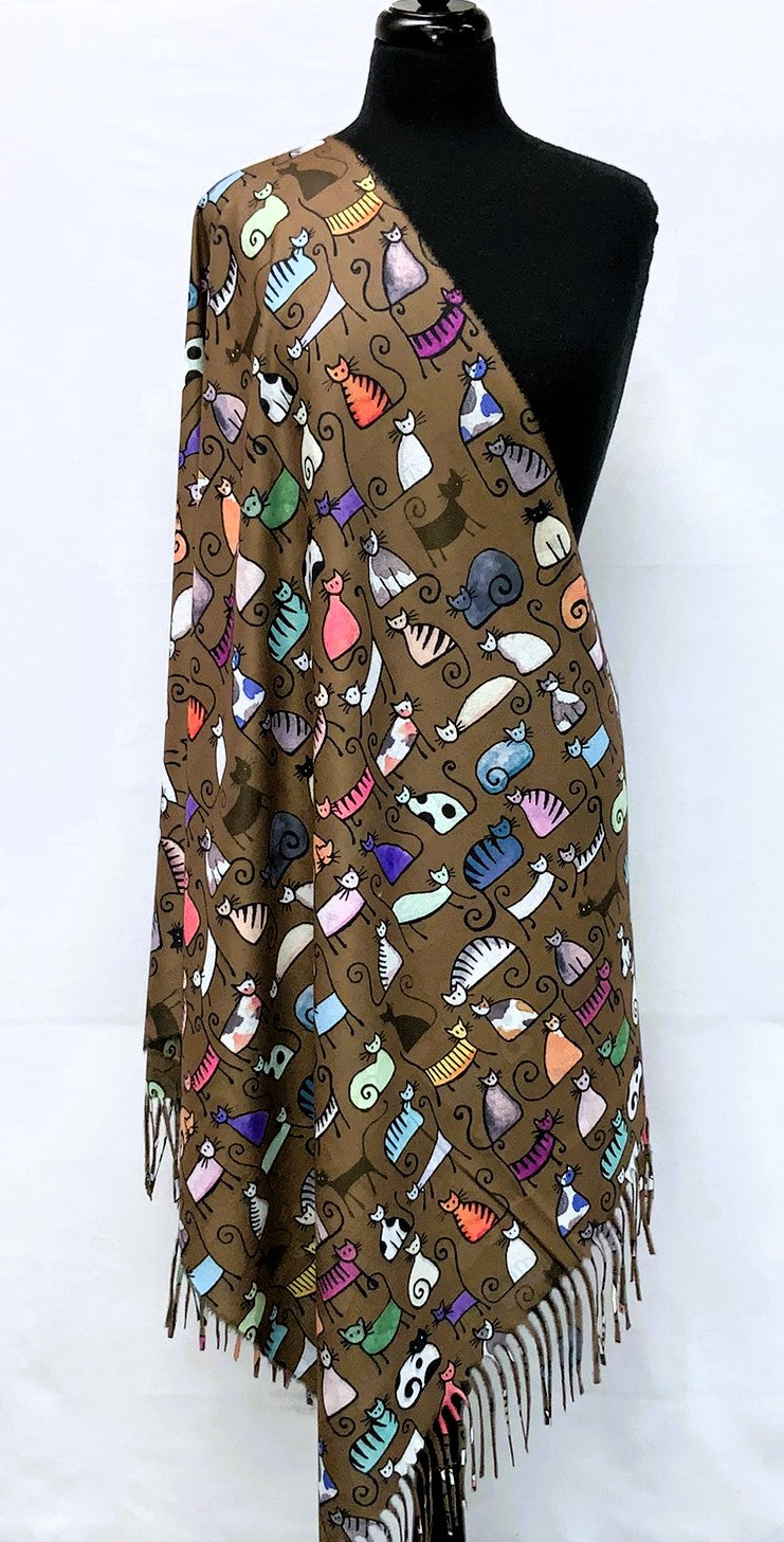 SD2613-1-Shawl Cat - Brown
