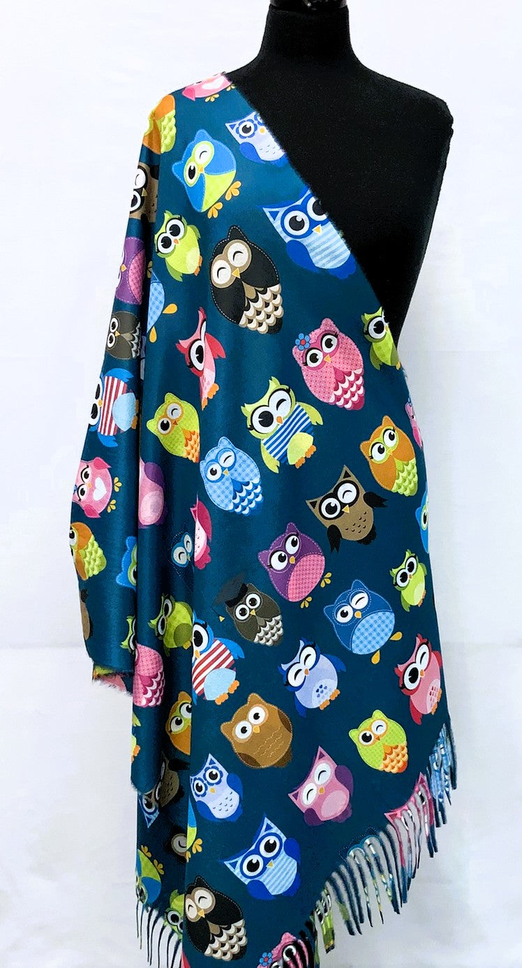 SD2616-3-Shawl Owl - TEAL
