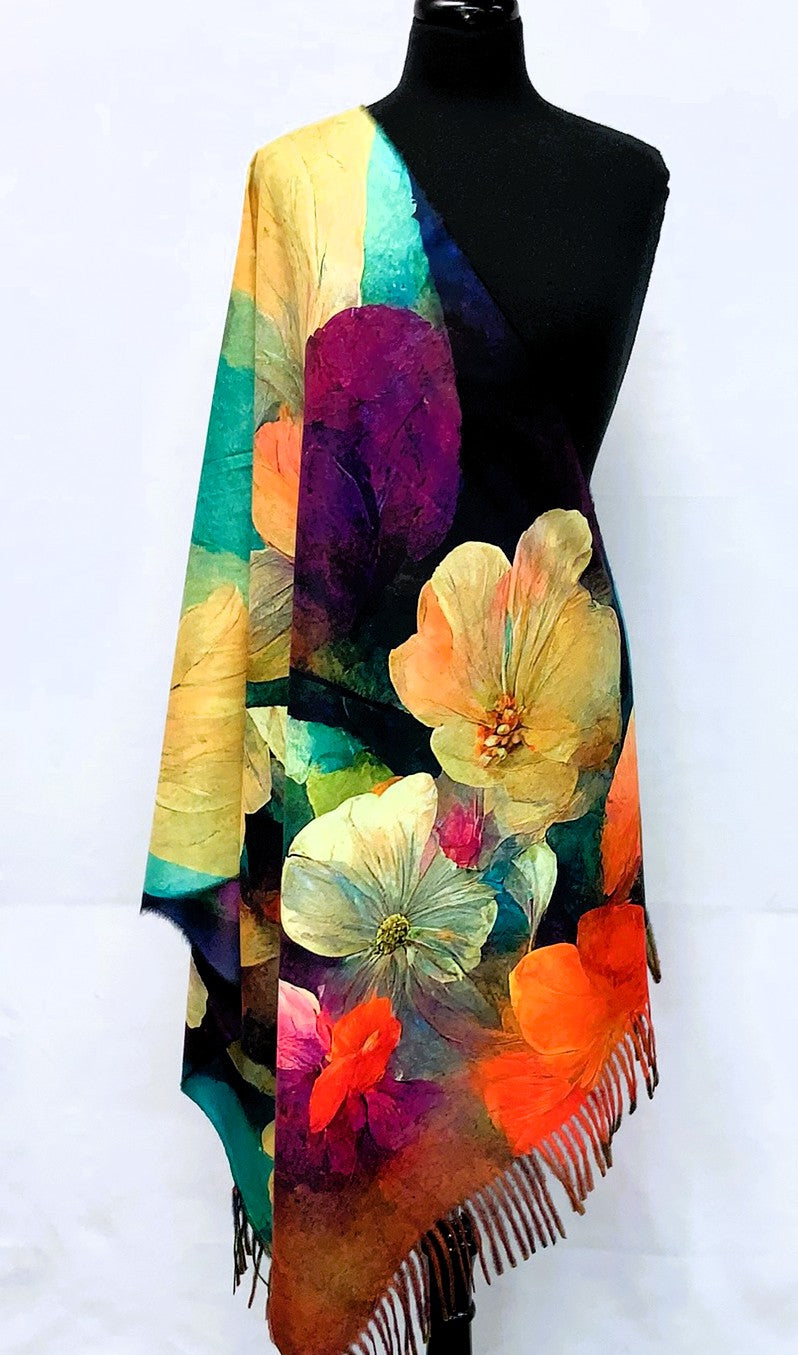 SD2618-4-Shawl- Flower - Multi
