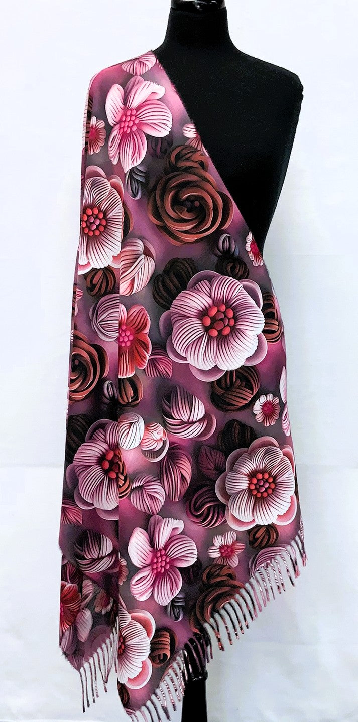 SD2619-2-Shawl- Flower - Pink