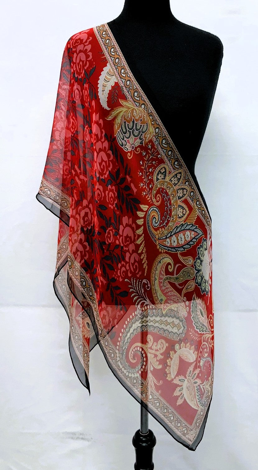 SV1909-1-Scarves - Red