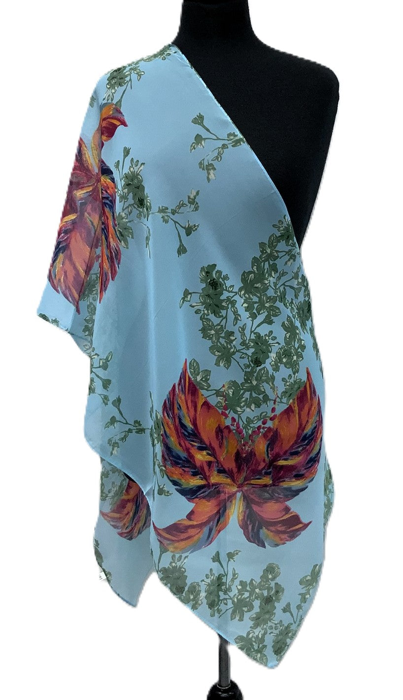 SV1930-2-Scarves - Leaves Turq