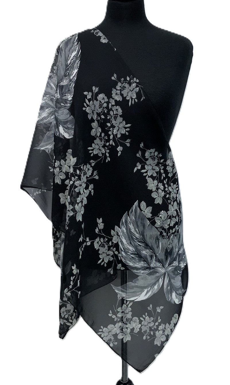 SV1930-3-Scarves - Leaves Black