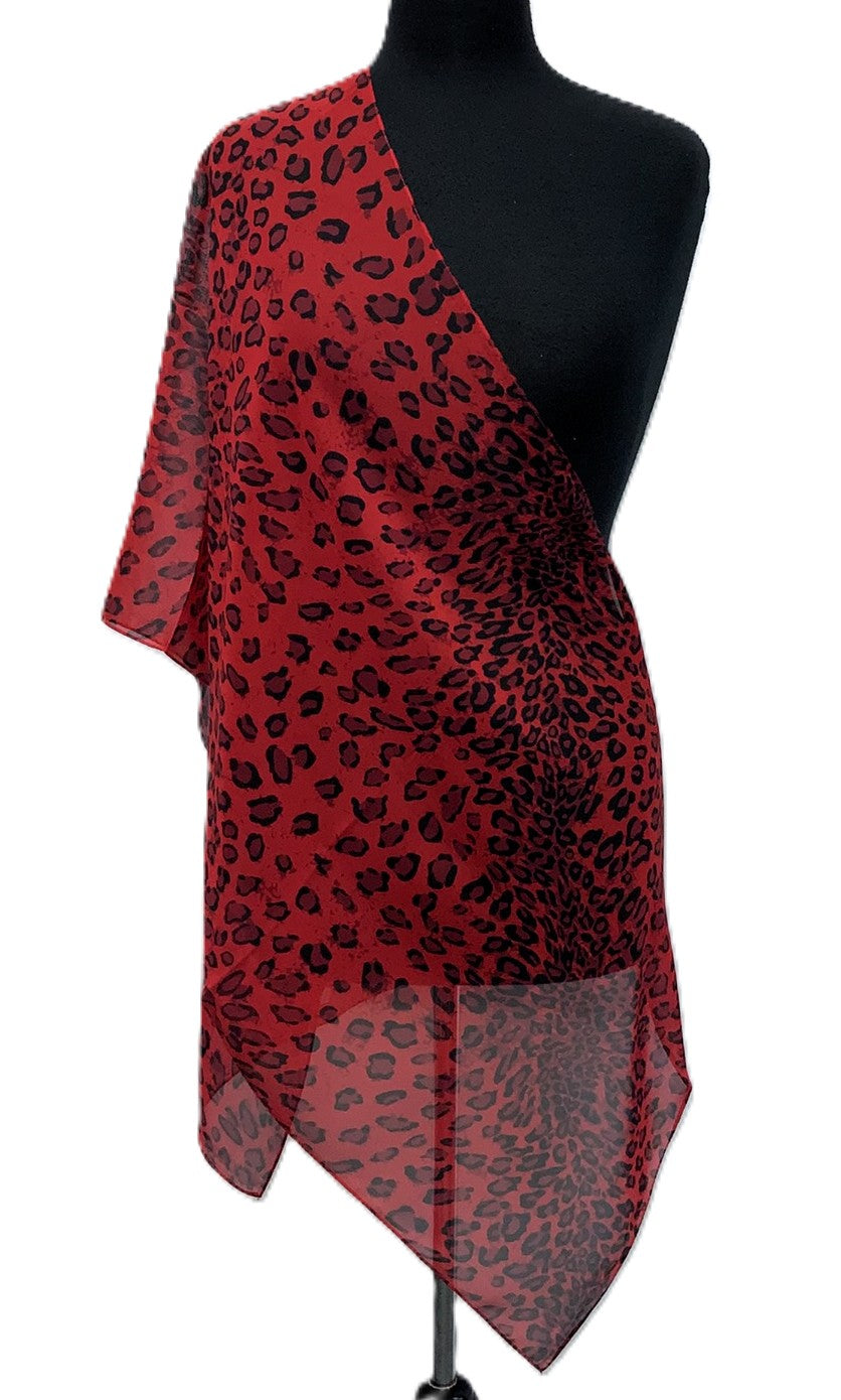 SV1931-1-Scarves - Red Animal