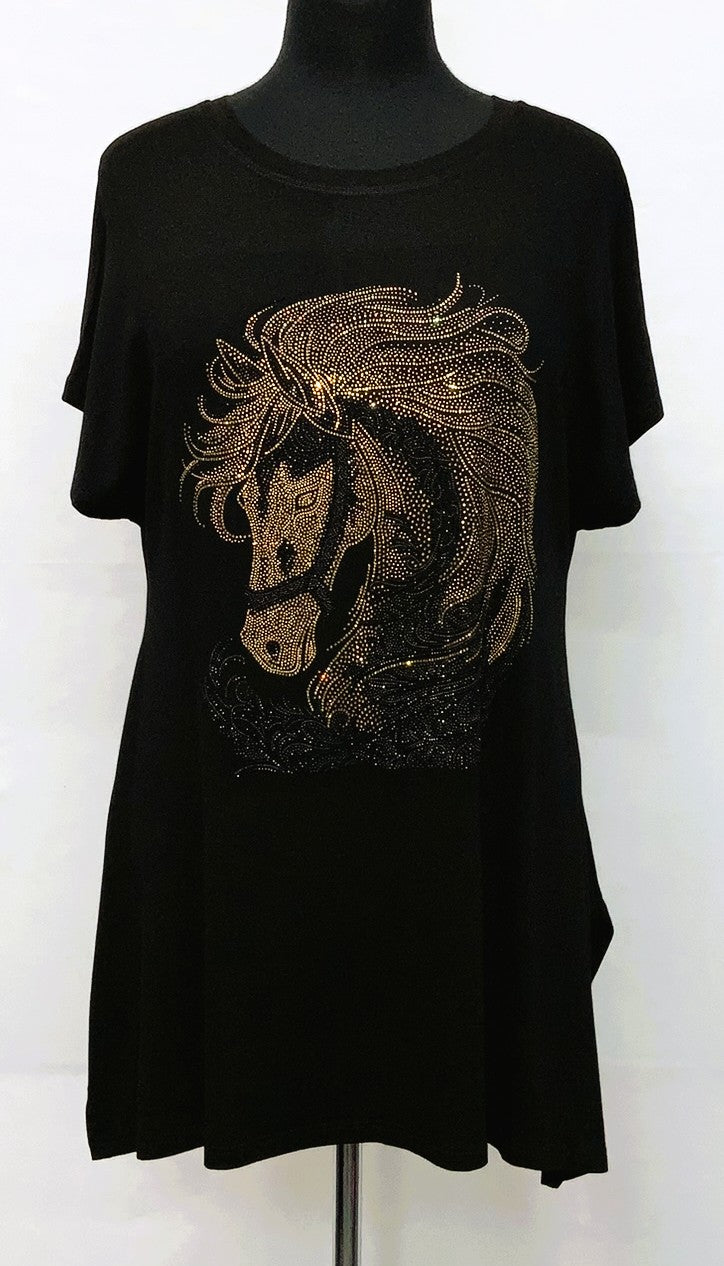 XT55TS30081-Tunic55 - Horse Head Gold