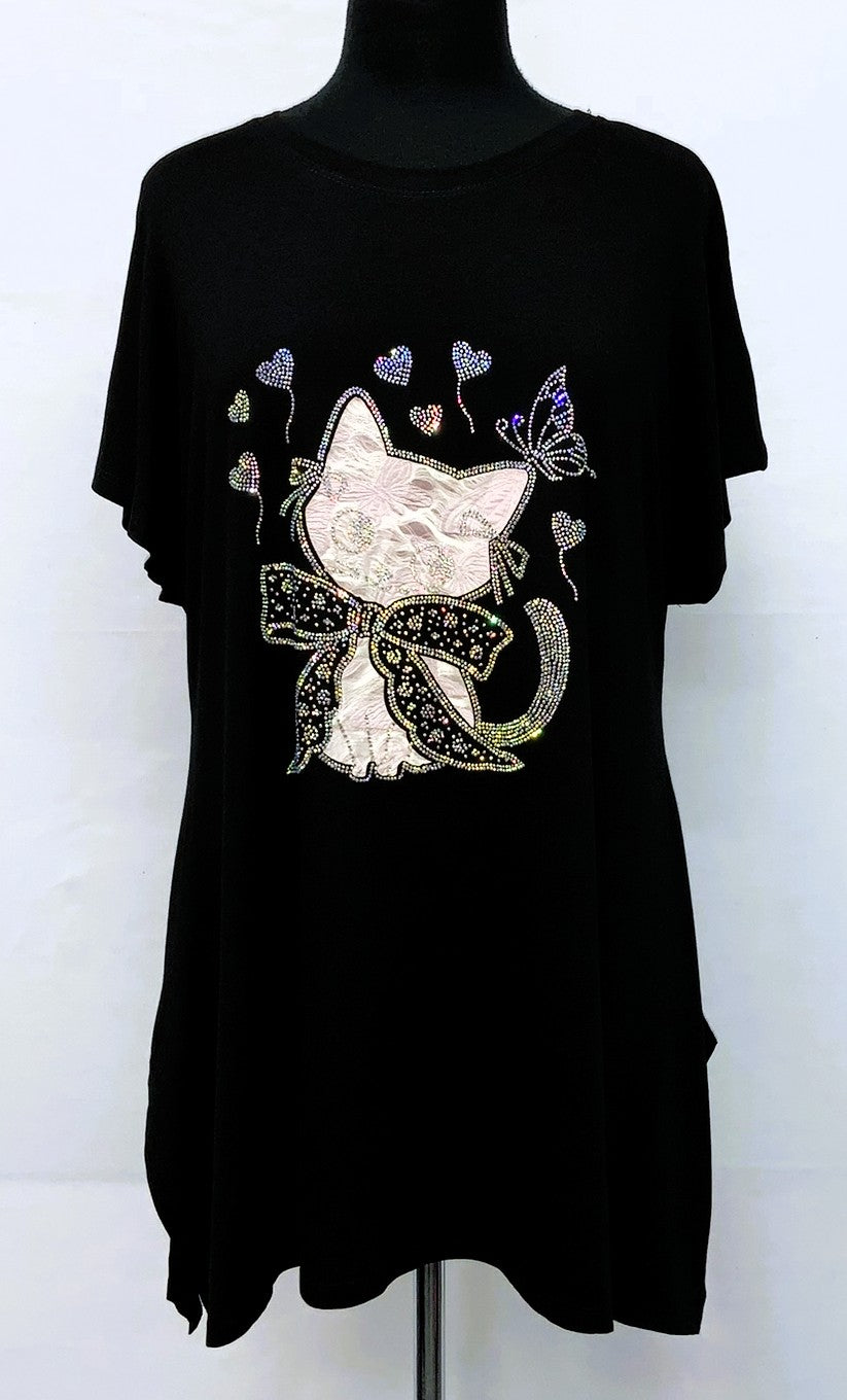 XT55TS30096-Tunic55 - Kitten w Bows & Balloons