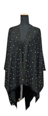 F10763   -   Poncho Open w/ Bling - Black