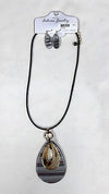 J55752 - Necklace Set Gd/Grey