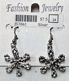 J57061-Earring - Hoop - Snowflake - Silver