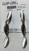 J57076-Earring - Clip  - Clip - Silver