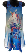 XK2903-1 - Kid's Dress - Unicorn  Blue