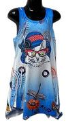 XK2905-1-Cat w/ Glasses - Blue